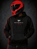 Czarna bluza FEARLESS BLACK z minimalistycznym nadrukiem na przodzie, premium moto streetwear dla motocyklistów.