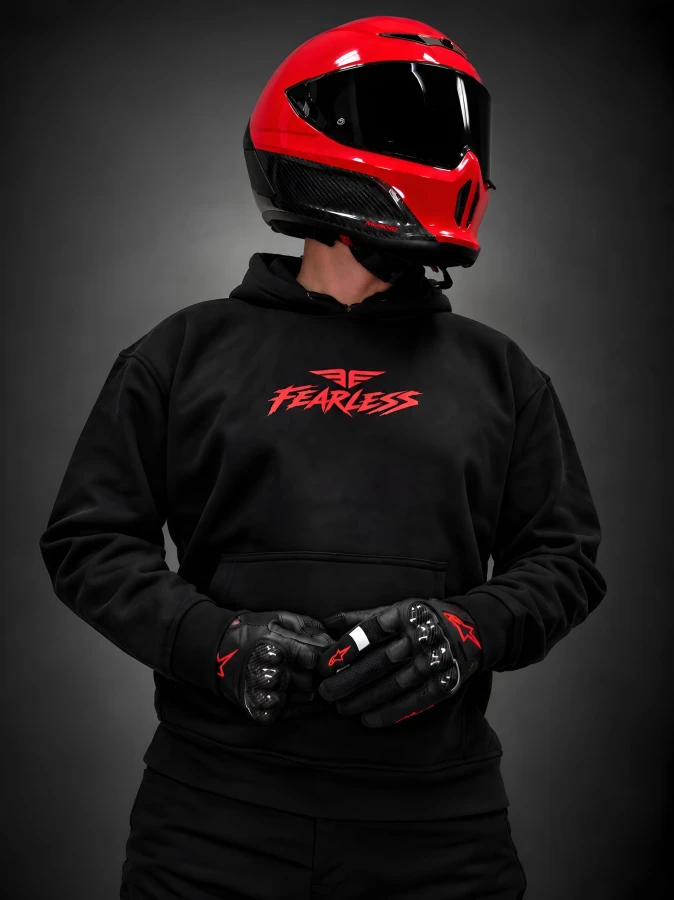 Bluza FEARLESS Mówiła wybieraj ja albo motocykl, widok z przodu z czerwonym logo