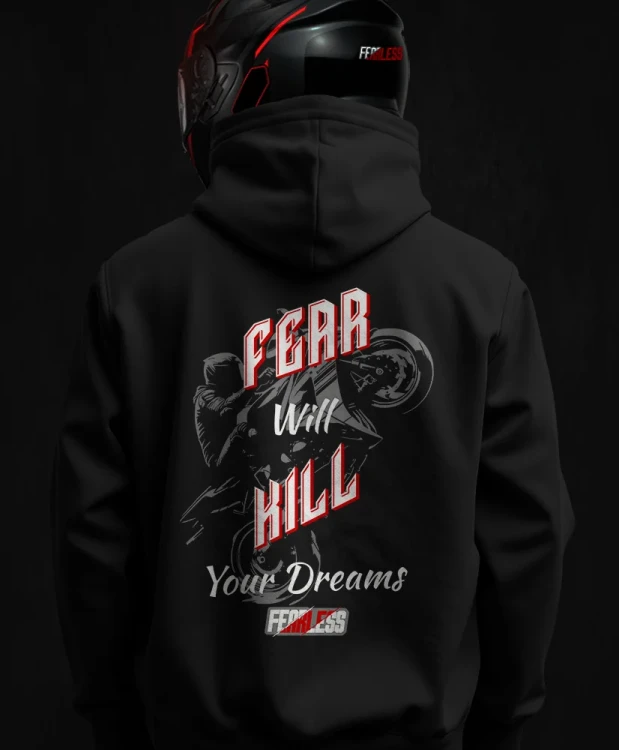 Fear will kill your dreams, męska bluza motocyklowa, bluza dla motocyklisty, bluzy dla motocyklistów, bluzy motocyklowe, bluza na motor, na prezent dla motocyklisty, bluza fearless, bluzy fearless, bluza motocyklowa, back.webp