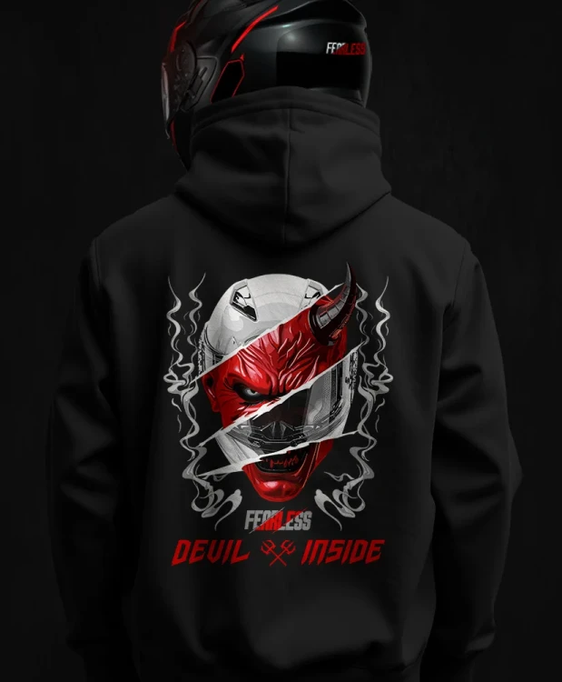 Devil inside, męska bluza motocyklowa, bluza dla motocyklisty, bluzy dla motocyklistów, bluzy motocyklowe, bluza na motor, na prezent dla motocyklisty, bluza fearless, bluzy fearless, bluza motocyklowa, back.webp