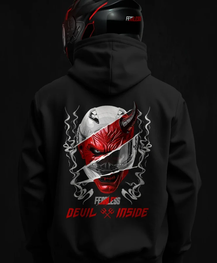 Devil inside, męska bluza motocyklowa, bluza dla motocyklisty, bluzy dla motocyklistów, bluzy motocyklowe, bluza na motor, na prezent dla motocyklisty, bluza fearless, bluzy fearless, bluza motocyklowa, back.webp