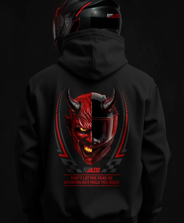 Devil in helmet, męska bluza motocyklowa, bluza dla motocyklisty, bluzy dla motocyklistów, bluzy motocyklowe, bluza na motor, na prezent dla motocyklisty, bluza fearless, bluzy fearless, bluza motocyklowa, back.webp