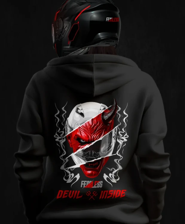 Devil inside, damska bluza motocyklowa, bluza dla motocyklistki, bluzy dla motocyklistek, bluzy motocyklowe, bluza na motor, na prezent dla motocyklisty, bluza fearless, bluzy fearless, bluza motocyklowa, back.webp
