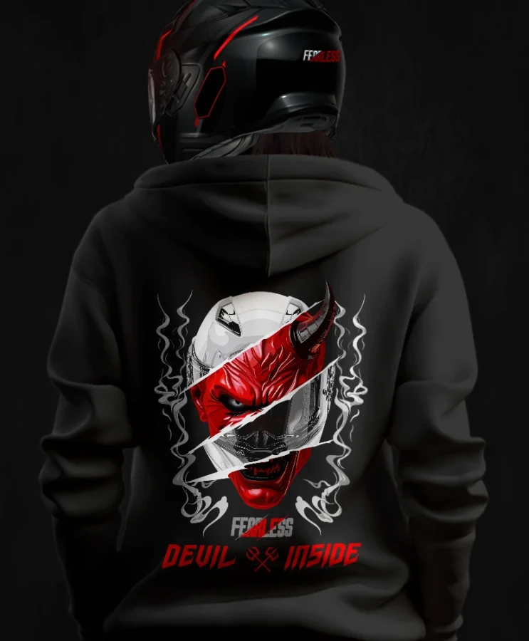 Devil inside, damska bluza motocyklowa, bluza dla motocyklistki, bluzy dla motocyklistek, bluzy motocyklowe, bluza na motor, na prezent dla motocyklisty, bluza fearless, bluzy fearless, bluza motocyklowa, back.webp