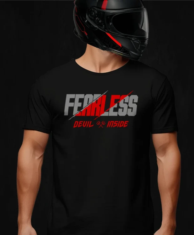 Devil inside, męska czarna koszulka motocyklowa, koszulka dla motocyklisty, koszulki dla motocyklistów, koszulki motocyklowe, koszulka na motor, koszulka fearless, koszulki fearless, koszulka motocyklowa, .webp