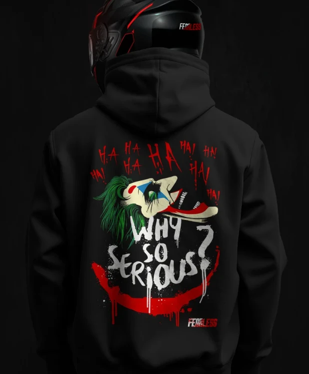 Why so serious, męska bluza motocyklowa, bluza dla motocyklisty, bluzy dla motocyklistów, bluzy motocyklowe, bluza na motor, na prezent dla motocyklisty, bluza fearless, bluzy fearless, bluza motocyklowa, back.webp