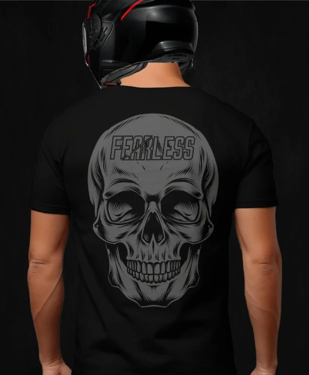 Skullhead, męska czarna koszulka motocyklowa, koszulka dla motocyklisty, koszulki dla motocyklistów, koszulki motocyklowe, koszulka na motor, koszulka fearless, koszulki fearless, koszulka motocyklowa.webp