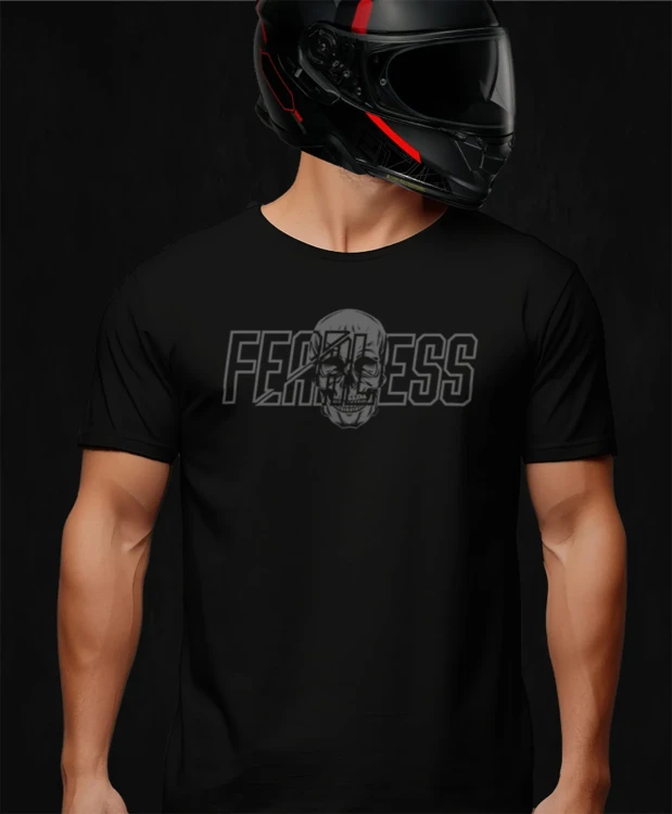 Skullhead, męska czarna koszulka motocyklowa, koszulka dla motocyklisty, koszulki dla motocyklistów, koszulki motocyklowe, koszulka na motor, koszulka fearless, koszulki fearless, koszulka motocyklowa, fro.webp
