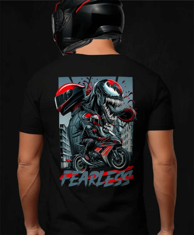 Venom, męska czarna koszulka motocyklowa, koszulka dla motocyklisty, koszulki dla motocyklistów, koszulki motocyklowe, koszulka na motor, koszulka fearless, koszulki fearless, koszulka motocyklowa.webp