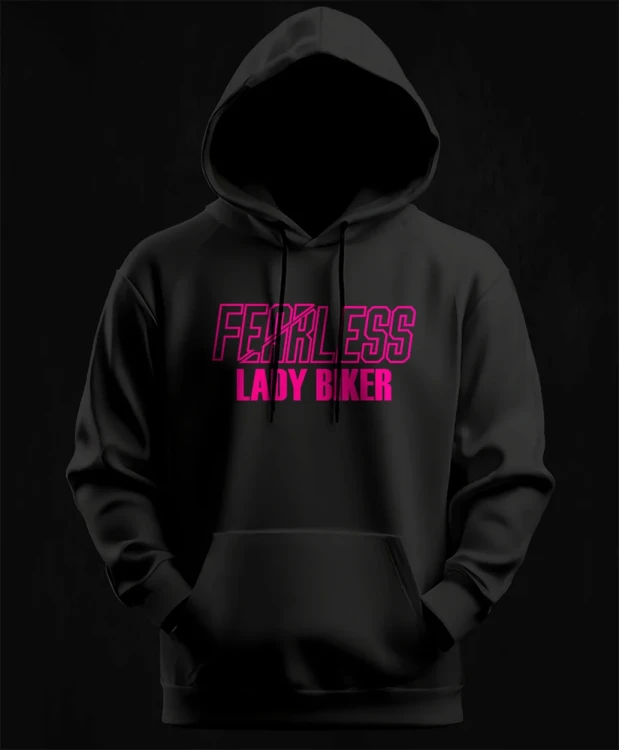 Lady biker, bluza dla motocyklistki, bluzy motocyklowe, bluza na motor, na prezent dla fanów motocykli, bluza fearless, bluzy fearless, bluza motocyklowa.webp