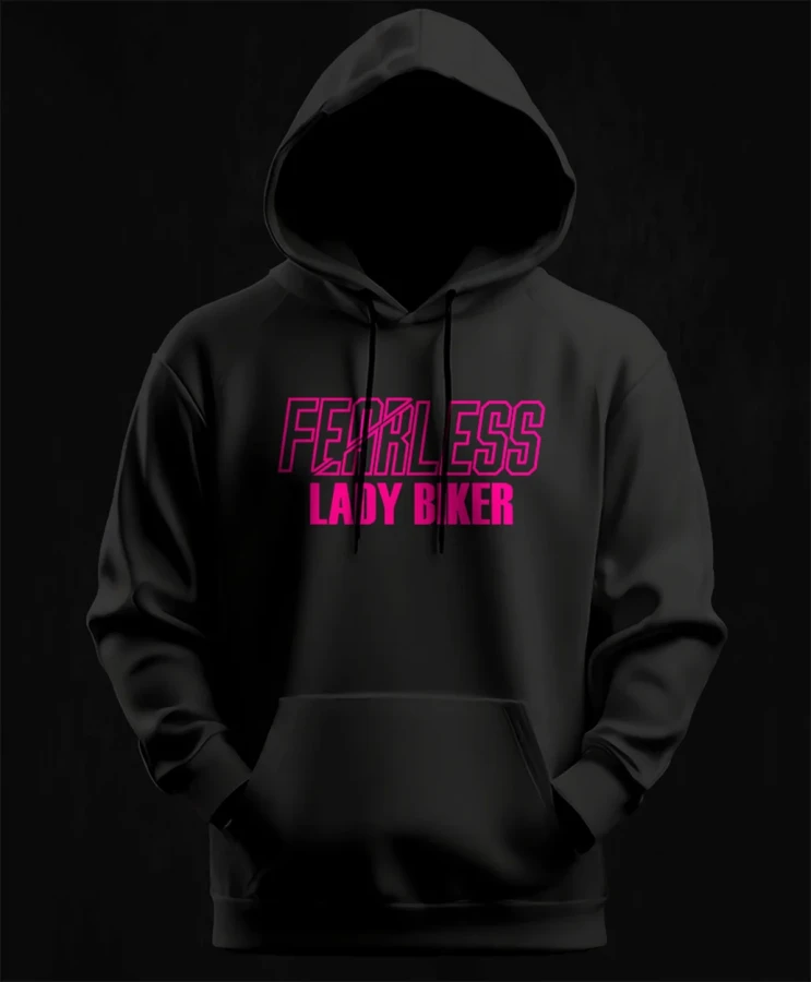 Lady biker, bluza dla motocyklistki, bluzy motocyklowe, bluza na motor, na prezent dla fanów motocykli, bluza fearless, bluzy fearless, bluza motocyklowa.webp