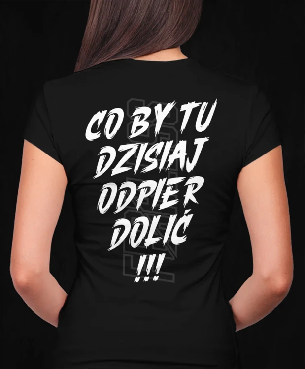 Co by tu dzisiaj odpierdolić, damska czarna  koszulka motocyklowa, koszulka dla motocyklistki, koszulki motocyklowe, koszulka na motor, koszulka fearless, koszulki fearless.webp