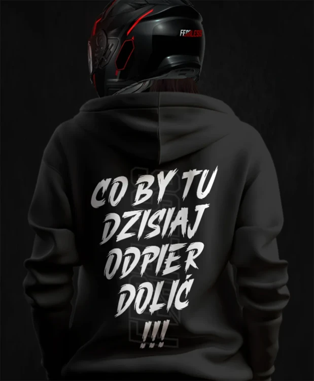 Co by tu dzisiaj odpierdolić, damska bluza motocyklowa, bluza dla motocyklistki, bluza dla motocyklisty, bluzy motocyklowe, bluza na motor, na prezent dla fanów motocykli, bluza fearless.webp