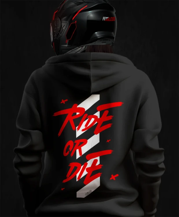 Ride or Die, damska bluza motocyklowa, bluza dla motocyklistki, bluza dla motocyklisty, bluzy motocyklowe, bluza na motor, na prezent dla fanów motocykli, bluza fearless, bluzy fearless,.webp