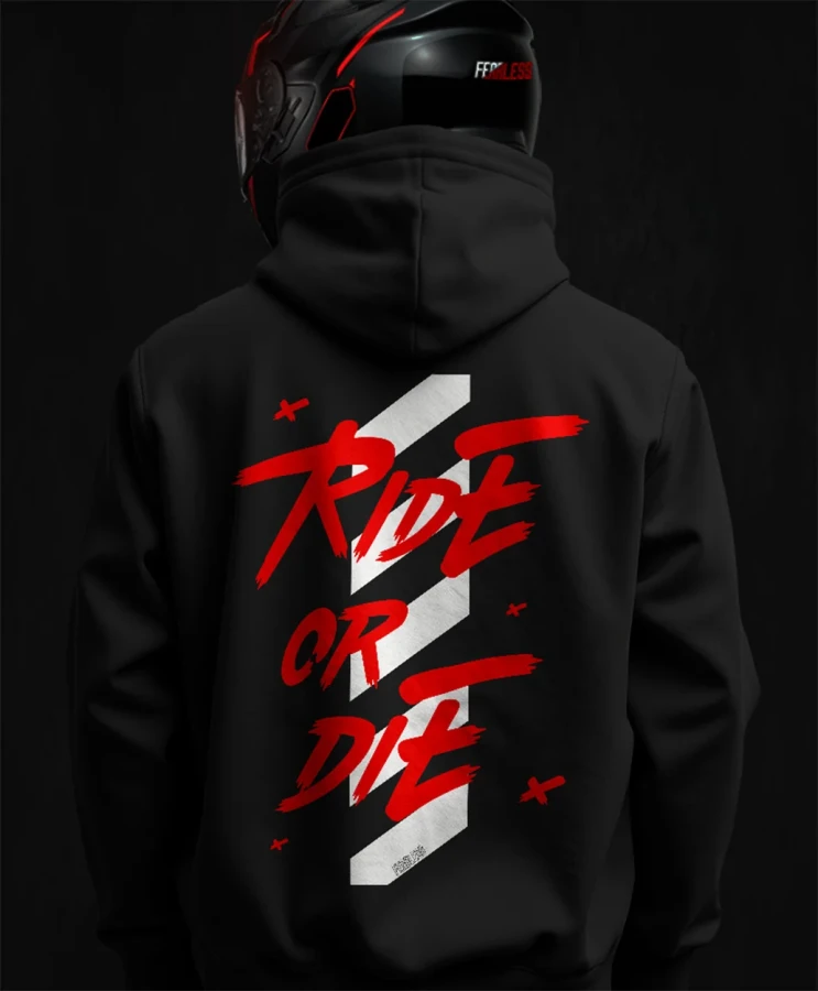 Ride or Die, męska bluza motocyklowa, bluza dla motocyklistki, bluza dla motocyklisty, bluzy motocyklowe, bluza na motor, na prezent dla fanów motocykli, bluza fearless, bluzy fearless, .webp