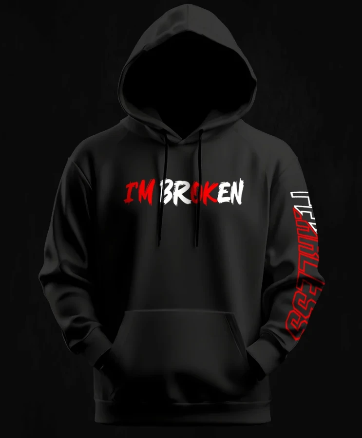 'Im broken, bluza dla motocyklistki, bluza dla motocyklisty, bluzy motocyklowe, bluza na motor, na prezent dla fanów motocykli, bluza fearless, bluzy fearless, bluza motocyklowa.webp