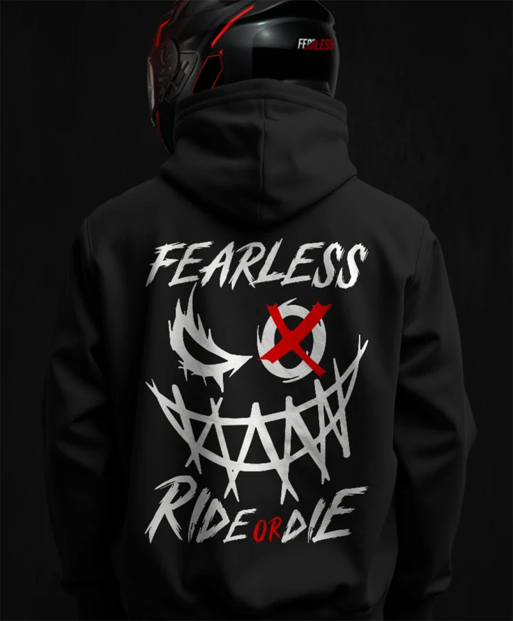 Ride or Die Fearless, męska bluza motocyklowa, bluza dla motocyklistki, bluza dla motocyklisty, bluzy motocyklowe, bluza na motor, na prezent dla fanów motocykli, bluza fearless, bluza m.webp
