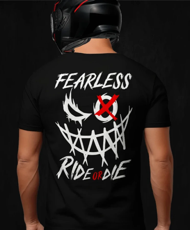 Ride or Die X, męska czarna koszulka motocyklowa, koszulka dla motocyklisty, koszulki dla motocyklistów, koszulki motocyklowe, na motor, koszulka fearless, koszulka motocyklowa.webp