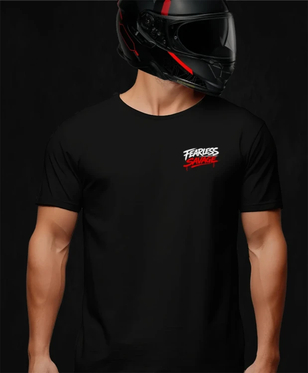 Fearless Savage, męska czarna koszulka motocyklowa, koszulka dla motocyklisty, koszulki dla motocyklistów, koszulki motocyklowe, na motor, koszulka fearless, koszulka motocyklowa, fro.webp