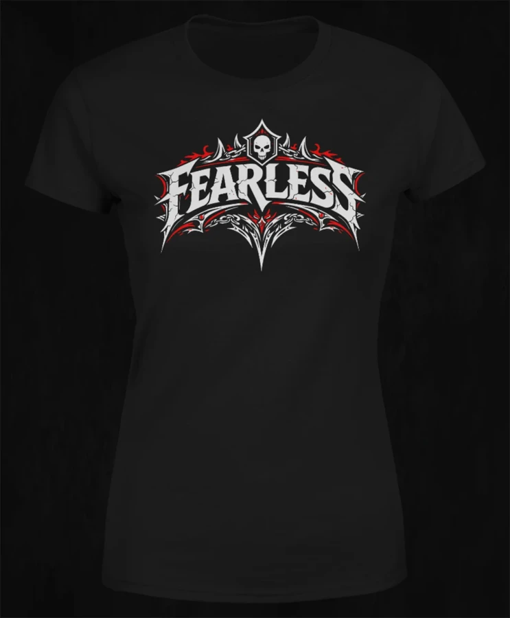 Fearless No Limits, damska czarna  koszulka motocyklowa, koszulka dla motocyklistki, koszulki motocyklowe, koszulka na motor, koszulka fearless, koszulki fearless, koszulki motocyklow.webp