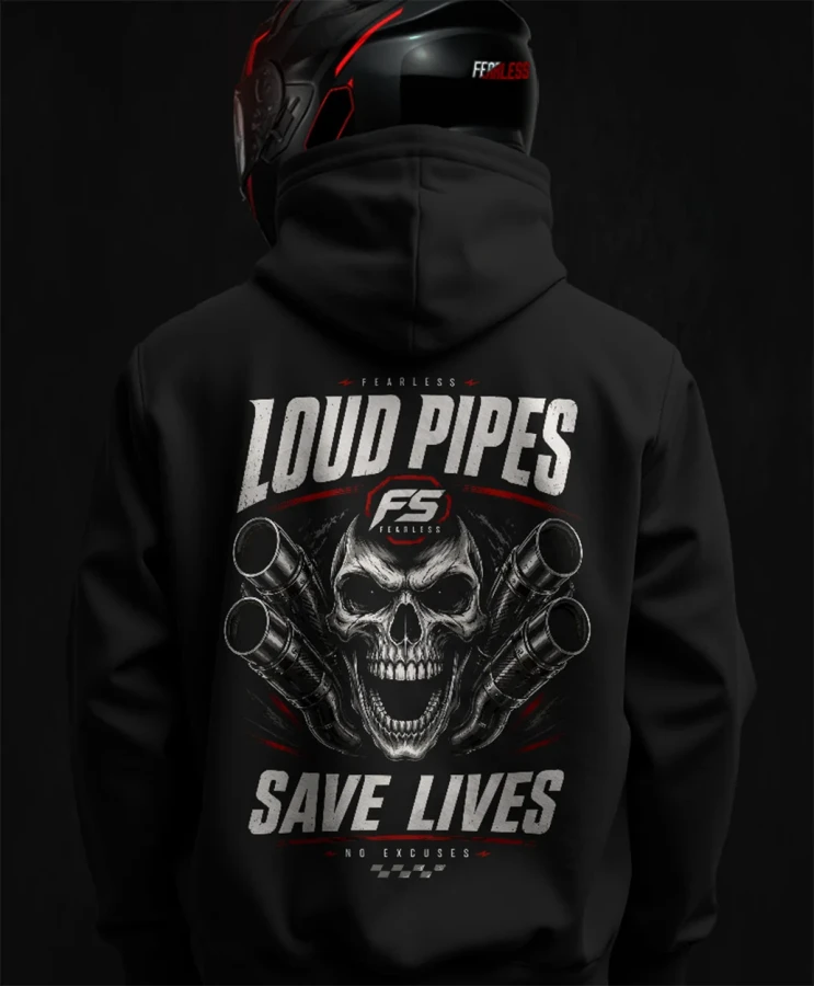 Loud Pipes Save Lives, męska bluza motocyklowa, bluza dla motocyklistki, bluza dla motocyklisty, bluzy motocyklowe, bluza na motor, na prezent dla fanów motocykli, bluza fearless, bluza.webp