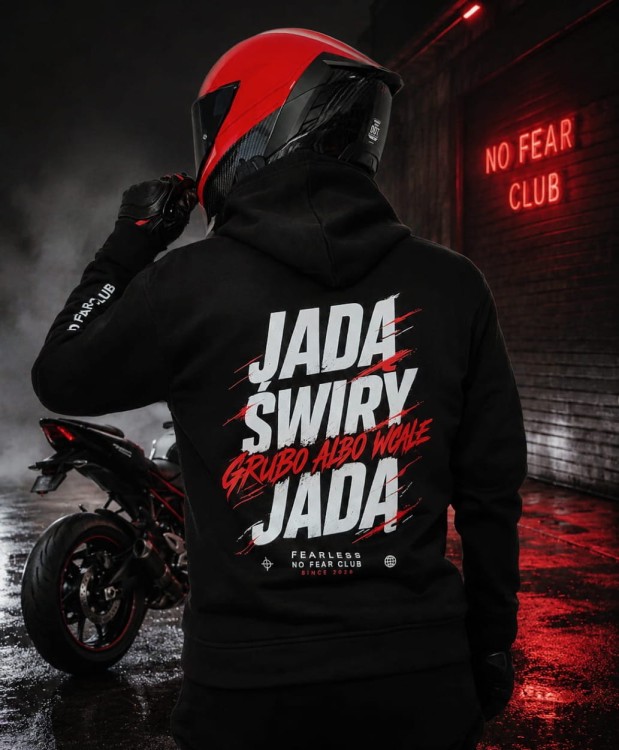 Bluza motocyklowa JADĄ ŚWIRY JADĄ GRUBO ALBO WCALE – przód bluzy NO FEAR CLUB